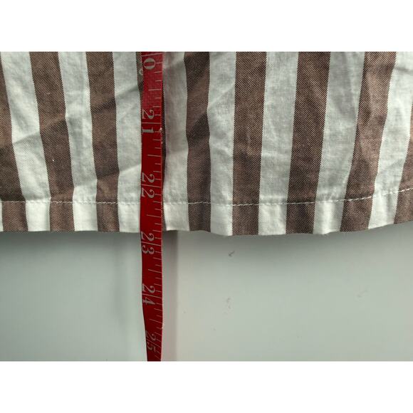 Everlane 100% Cotton Button-Up Blouse Striped Brown / White Size XL Casual Work - Picture 9 of 9